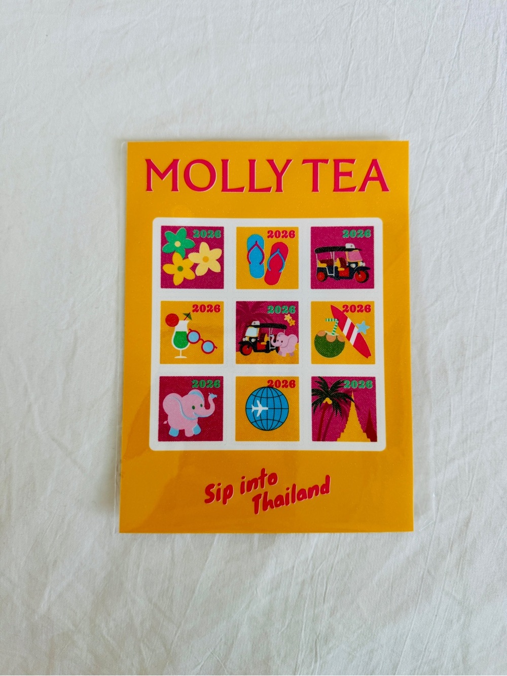 molly tea exclusive sip into thailand stamp sticker pack, brand new